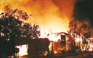 Houses, stalls destroyed in fires